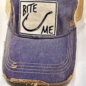 BITE ME! Brand new, boutique, distressed style, adjustable, baseball cap!